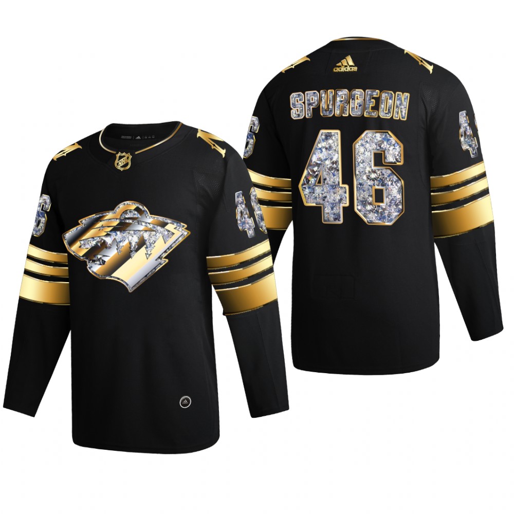 Minnesota Wild Jared Spurgeon #46 Diamond Edition 2022 Stanley Cup Playoffs Black Jersey