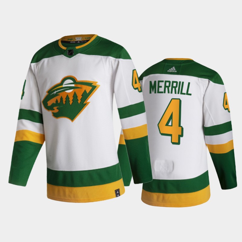 Minnesota Wild Jon Merrill #4 2021 Reverse Retro White Special Edition Jersey