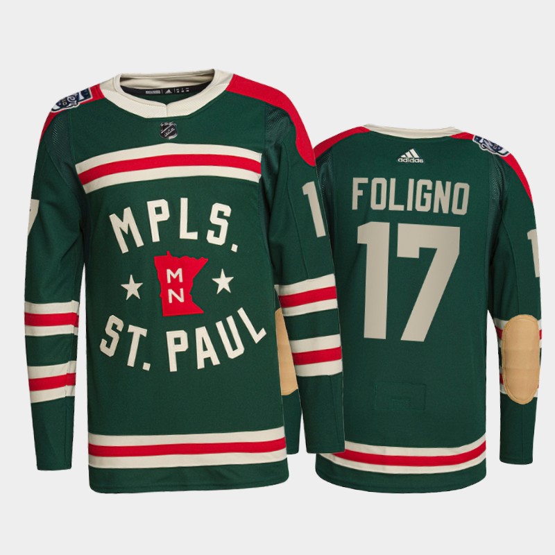 Minnesota Wild Marcus Foligno #17 2022 Winter Classic Green Jersey
