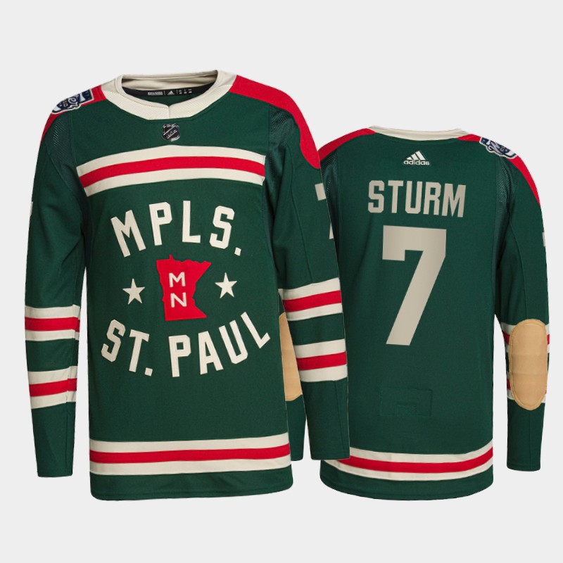 Minnesota Wild Nico Sturm #7 2022 Winter Classic Green Jersey