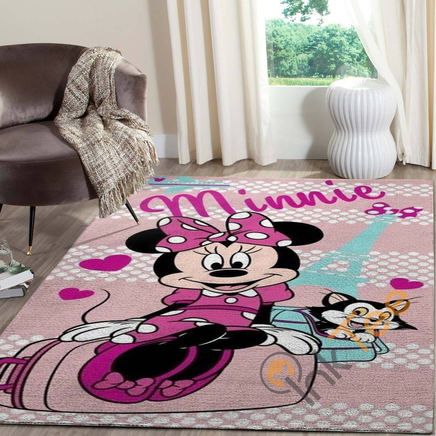 Minnie Mouse Disney For Living Room Bedroom Lover Movies Rectangle Rug