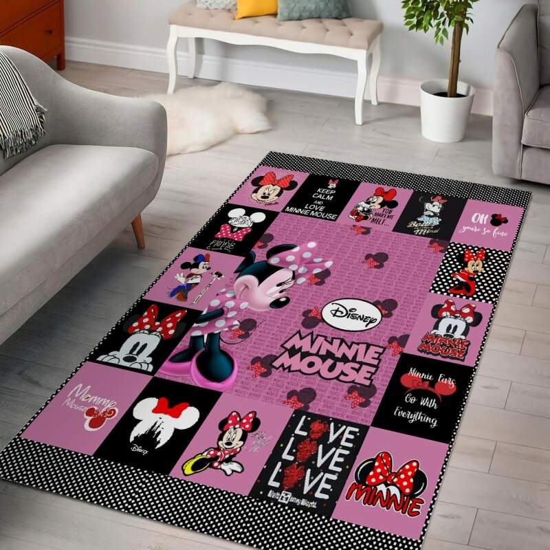 Minnie Mouse Disney Love Decorative Floor Rectangle Rug