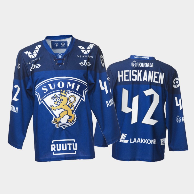 Miro Heiskanen Finland Team Blue Jersey 2021-22 Away