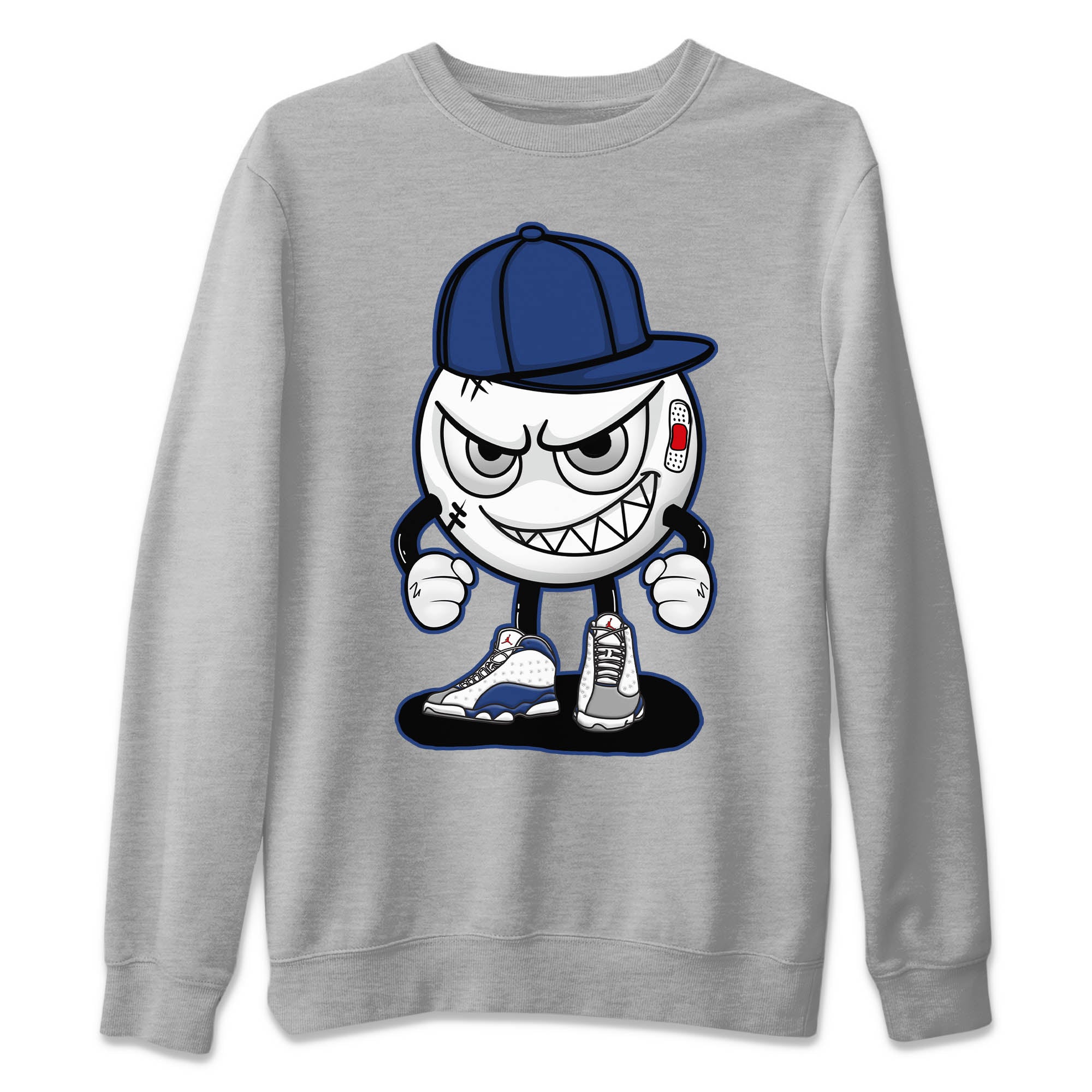 Mischief Emoji Unisex Sweater – Air Jordan 13 French Blue, Sneakers Matching Sweater