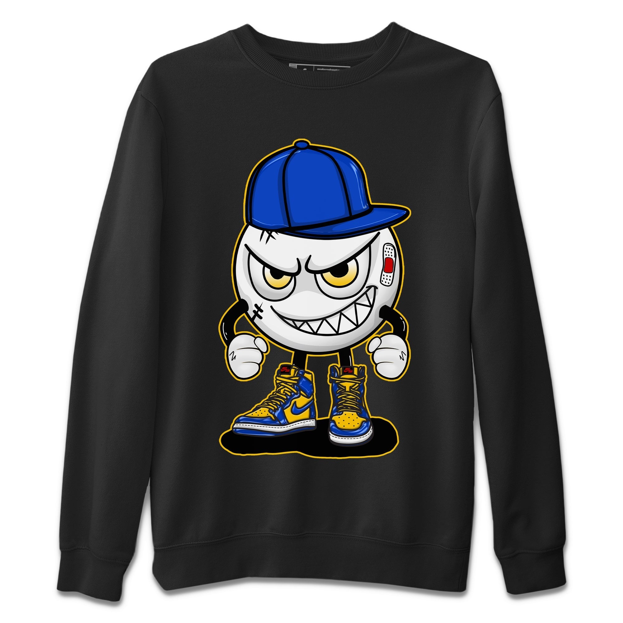 Mischief Emoji Unisex Sweater – Air Jordan 1 Game Royal Varsity Maize, Sneakers Matching Sweater