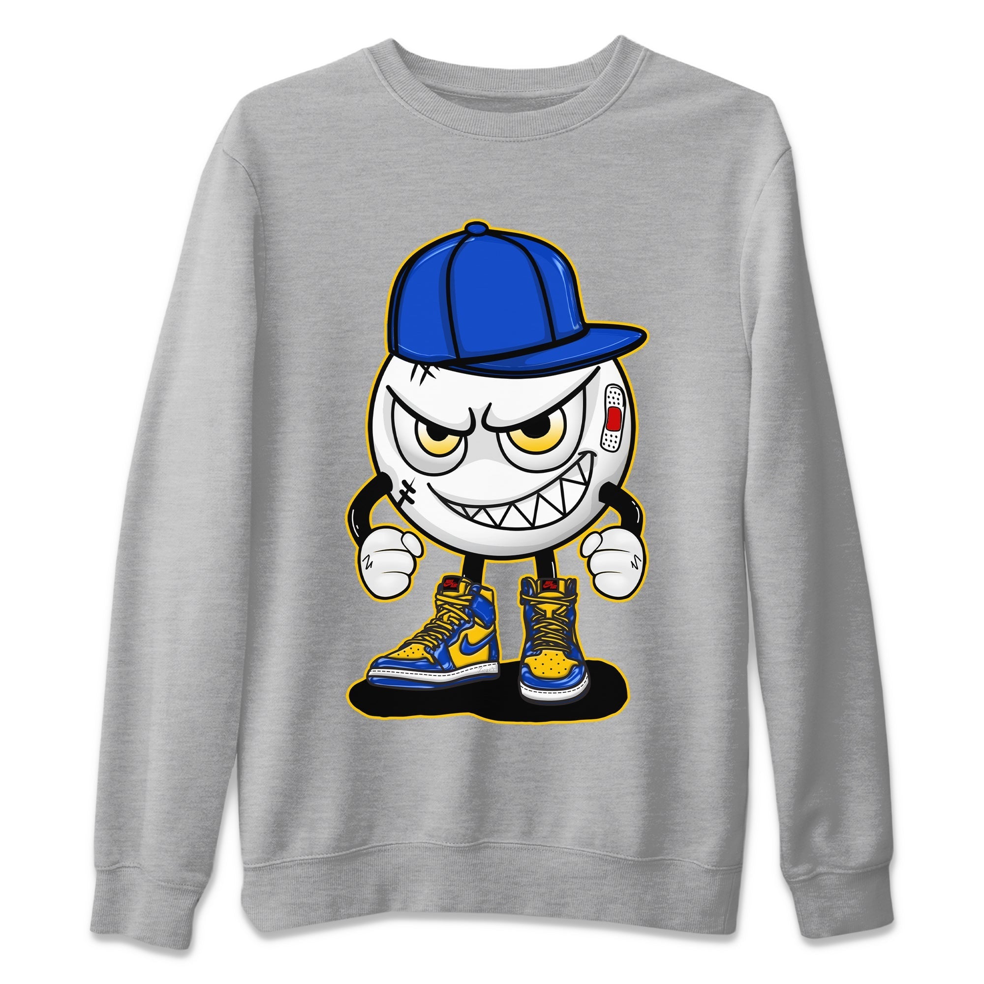 Mischief Emoji Unisex Sweater – Air Jordan 1 Game Royal Varsity Maize, Sneakers Matching Sweater