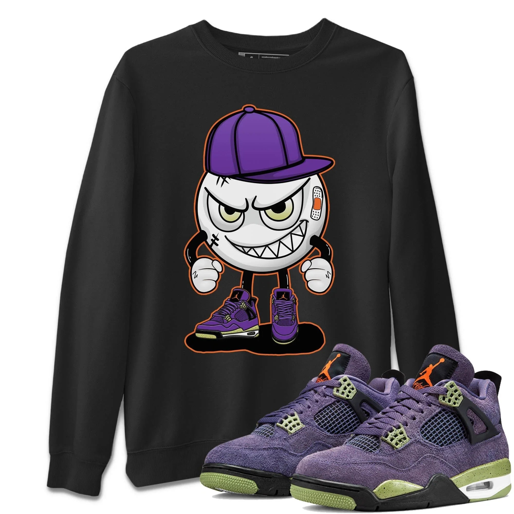 Mischief Emoji Unisex Sweater – Air Jordan 4 Canyon Purple, Sneakers Matching Sweater