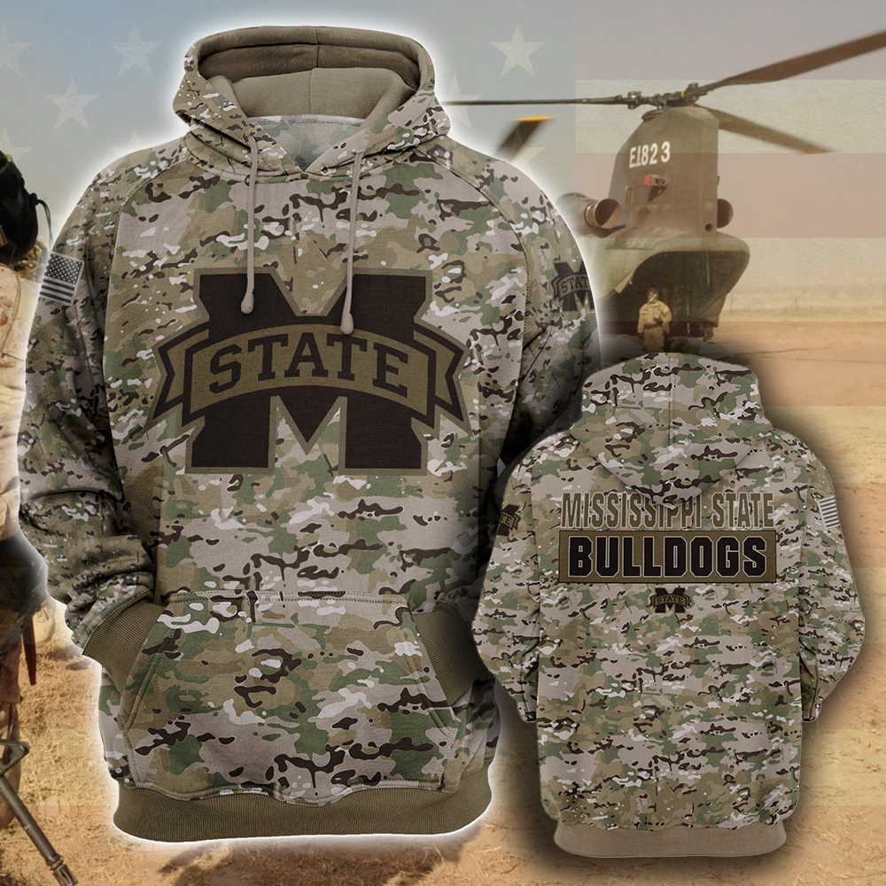 Mississippi State Bulldogs 3D Hoodie Camo Style Gift For Fans