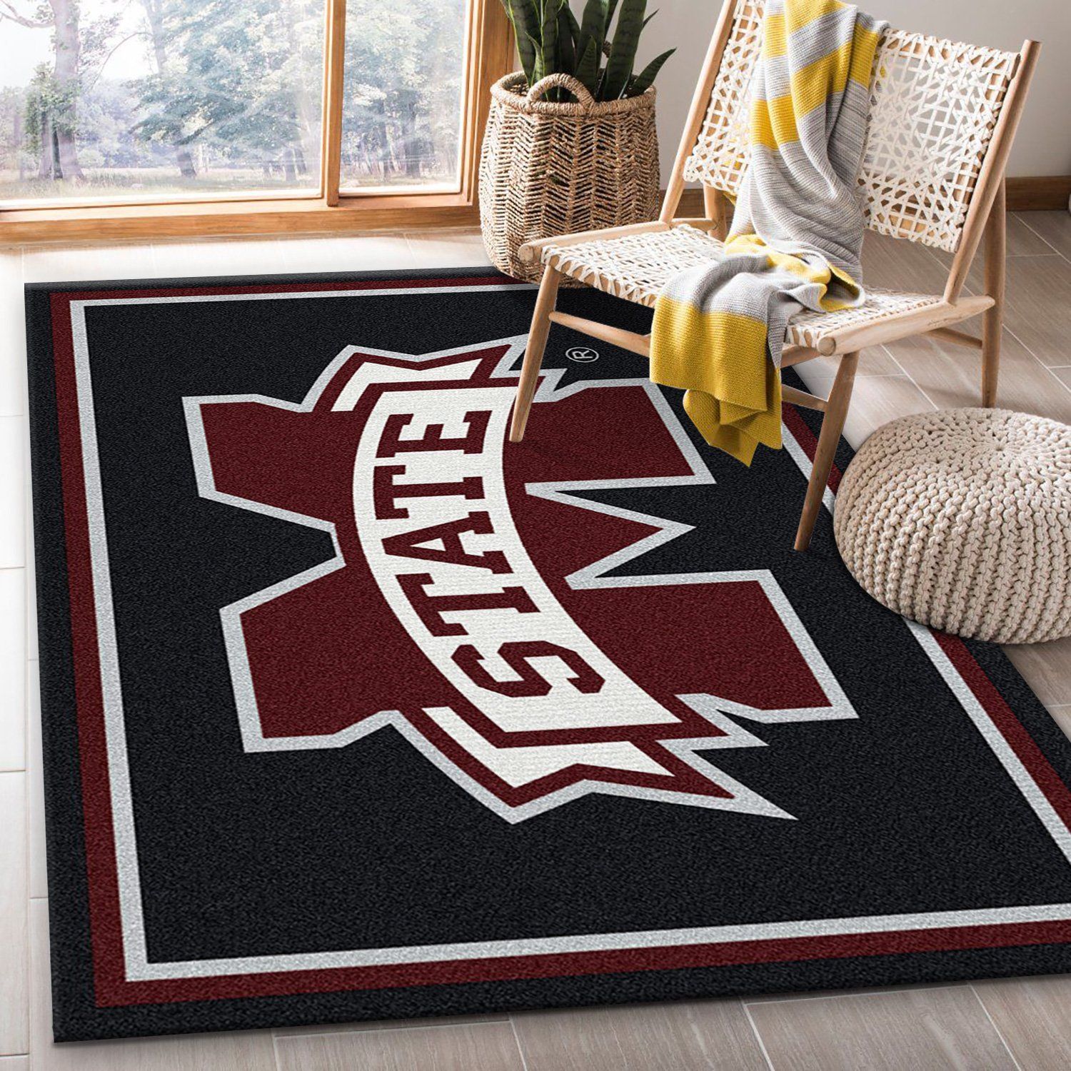 Mississippi State Rectangle Rug – Custom Size And Printing