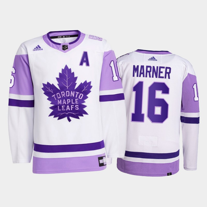 Mitch Marner #16 Toronto Maple Leafs 2021 FightsCancer White Primegreen Jersey