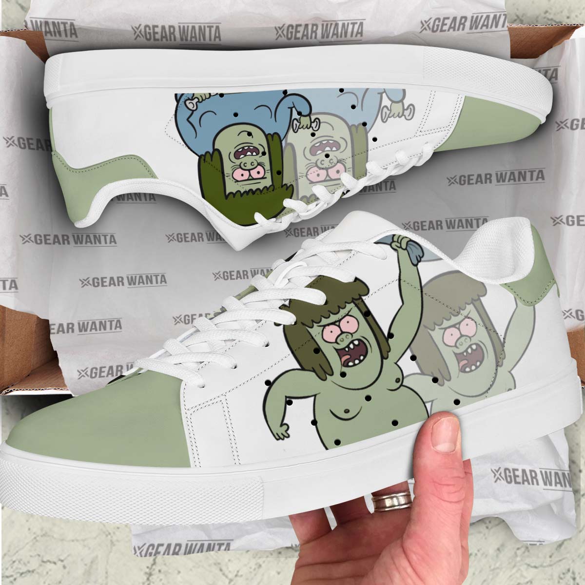 Mitch Muscle Skate Shoes Custom Regular Show Cartoon Sneakers