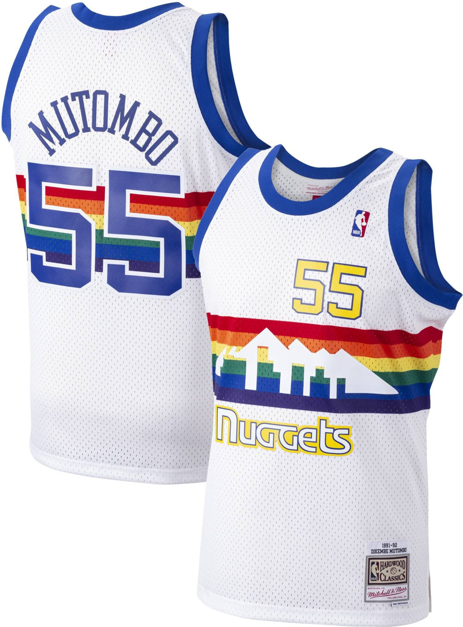 Mitchell &  Ness Men’s Denver Nuggets Dikembe Mutombo 55 Swingman Jersey