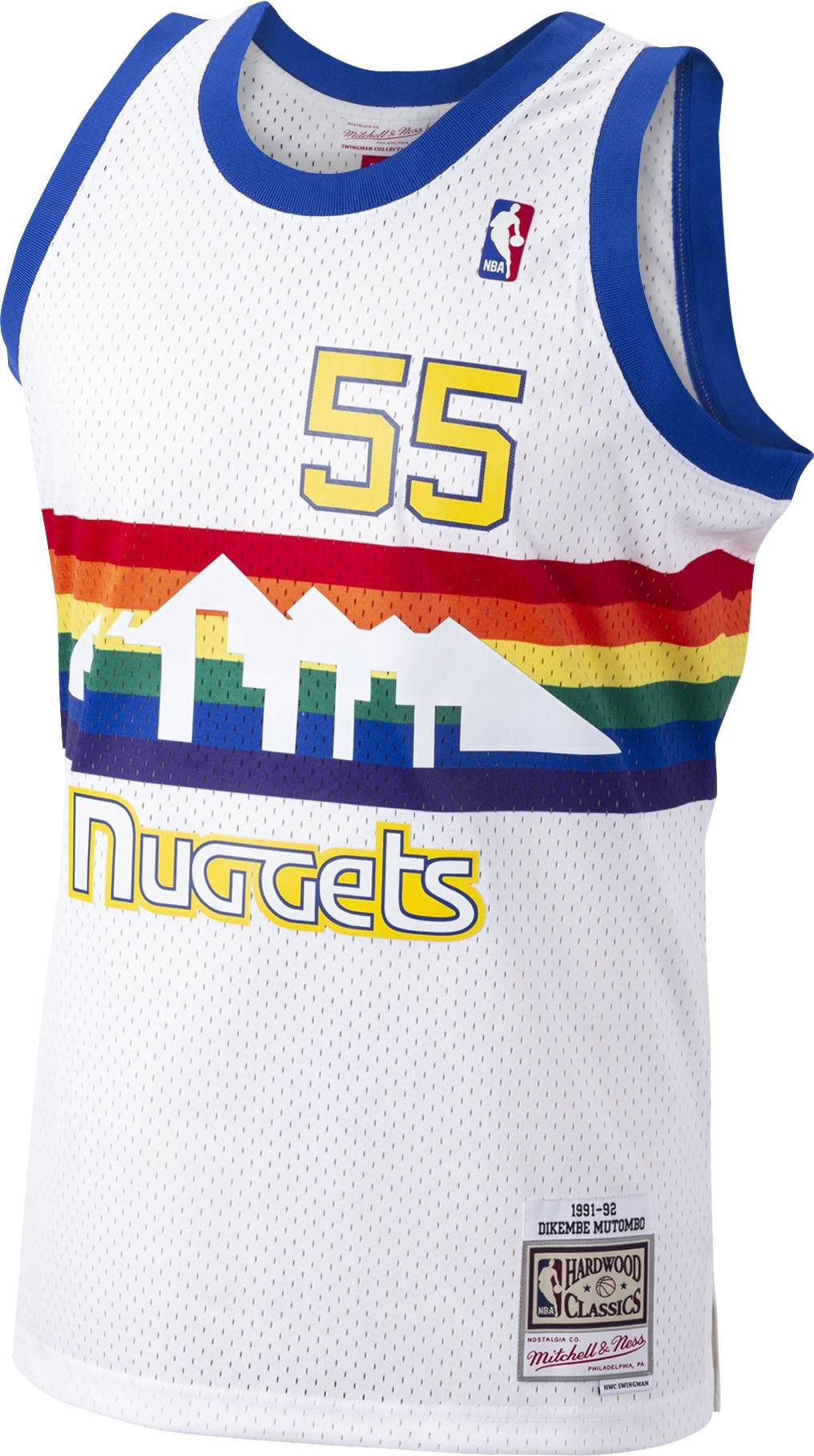 Mitchell &  Ness Men’s Denver Nuggets Dikembe Mutombo 55 Swingman Jersey