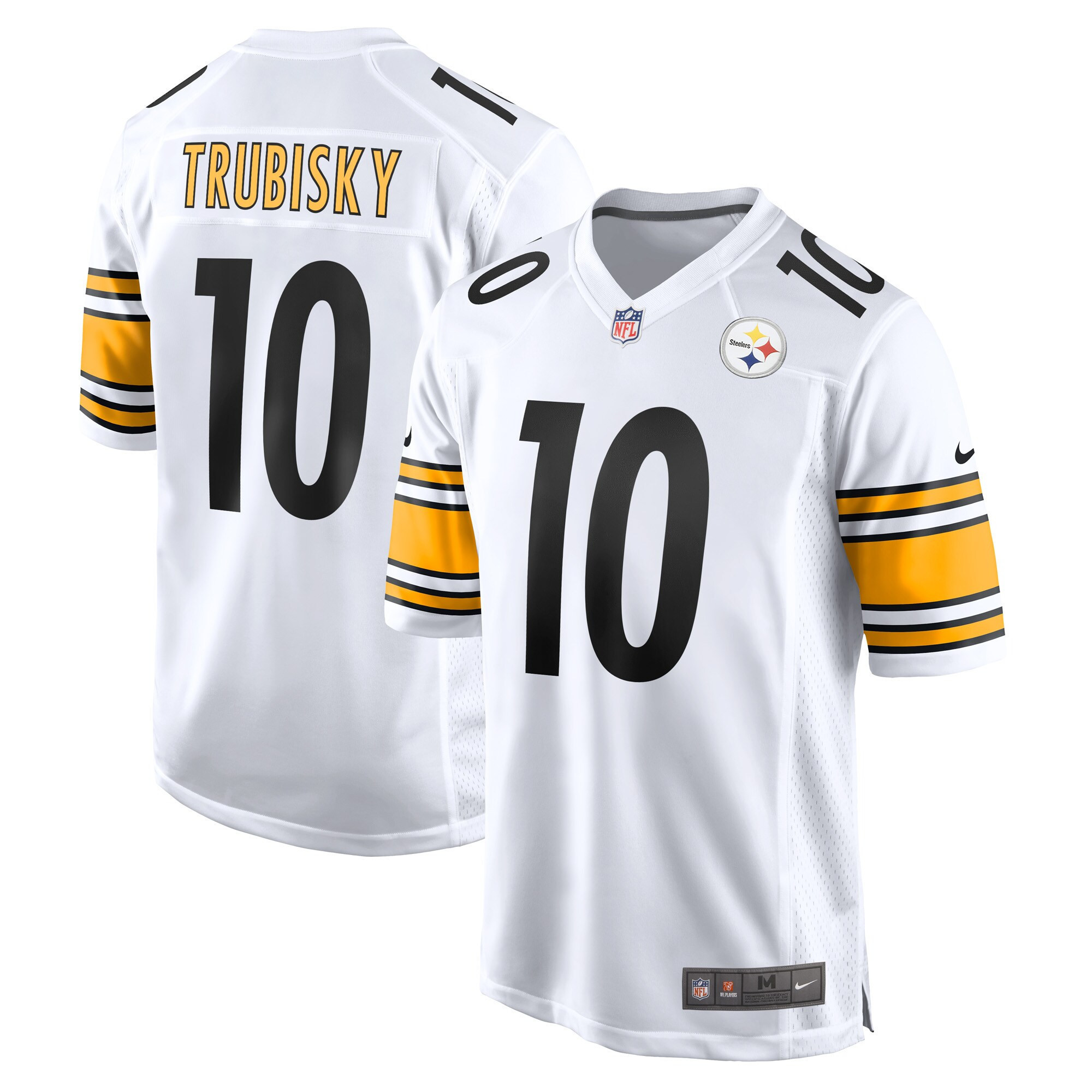 Mitchell Trubisky Men's Pittsburgh Steelers Game - White Jersey - All Stitched