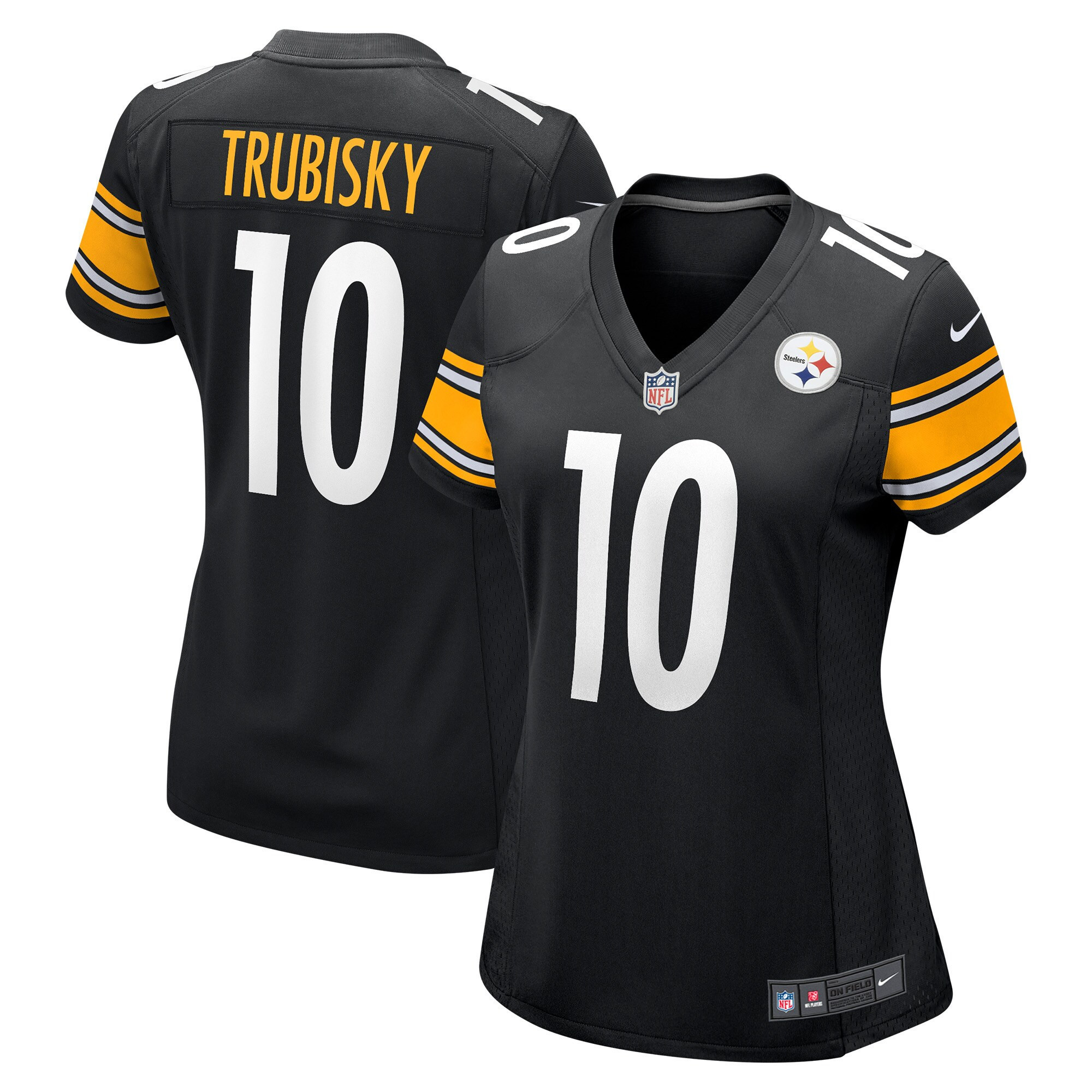 Mitchell Trubisky Pittsburgh Steelers 2022 NFL Draft First Round Pick Game - Black Jersey - All Stitched