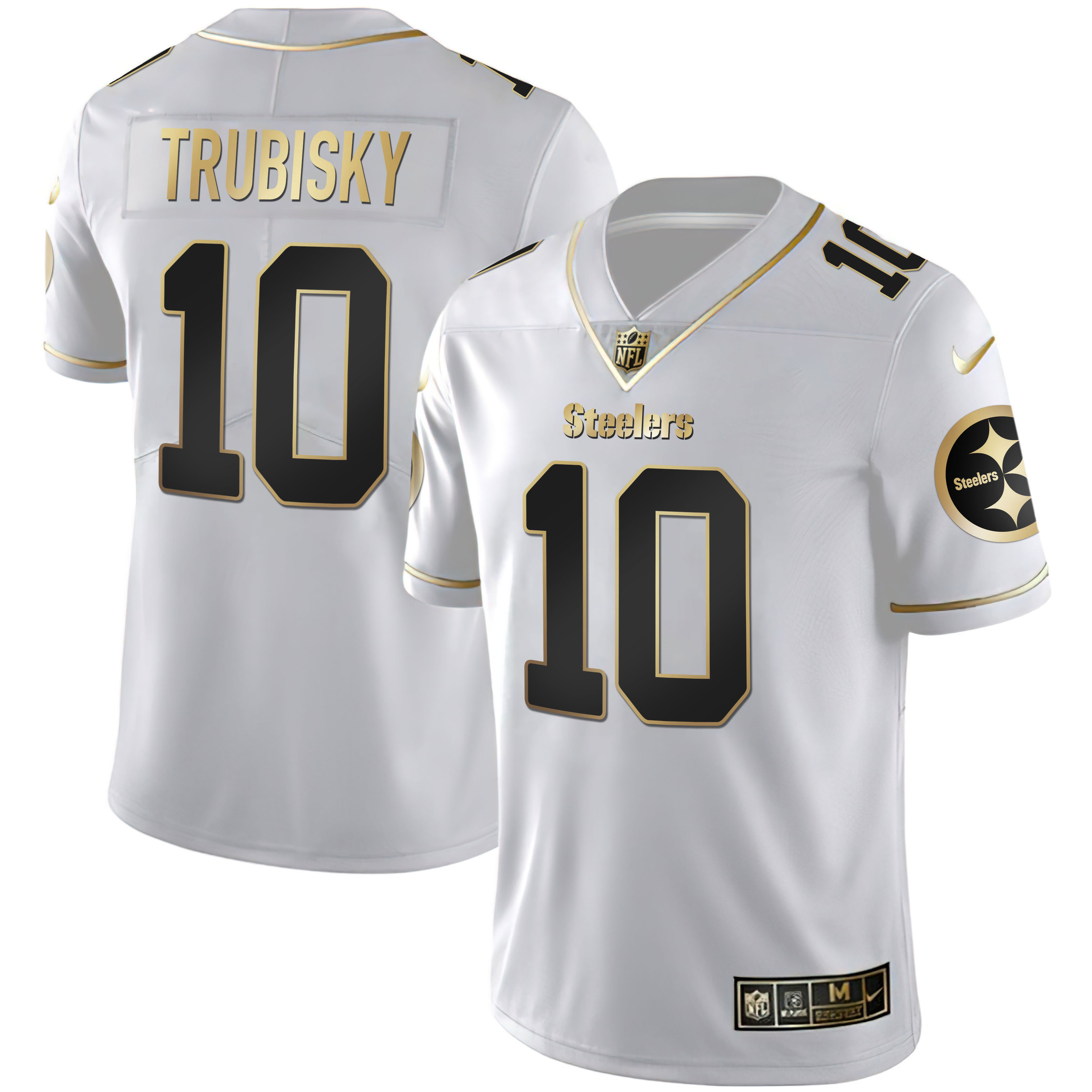 Mitchell Trubisky Youth's Pittsburgh Steelers Gold & Split White Gold Jersey - All Stitched