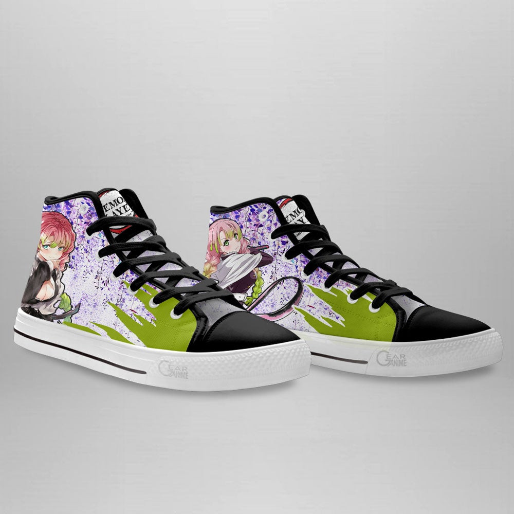 Mitsuri Kanroji High Top Shoes Demon Slayer Sneakers Wisteria Style