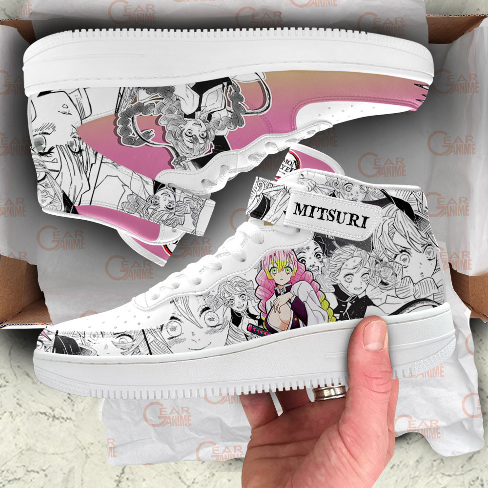 Mitsuri Kanroji Sneakers Air Mid Demon Slayer Anime Shoes Mix Manga
