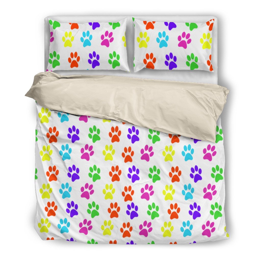 Mixed Paw Prints 3D Customized Duvet Cover Bedding Set
