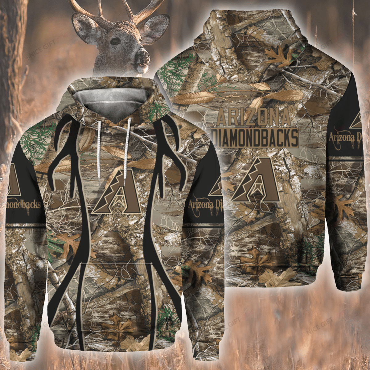MLB Arizona Diamondbacks Hunting 3D Hoodie Gift For Fans