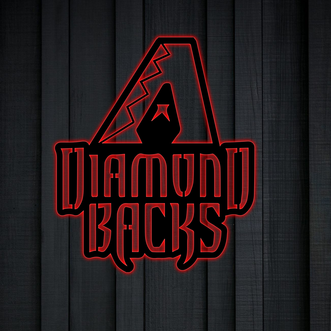 MLB Arizona Diamondbacks Logo RGB Led Lights Metal Wall Art