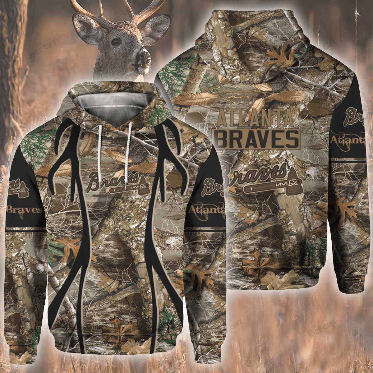 MLB Atlanta Braves Hunting 3D Hoodie Gift For Fans