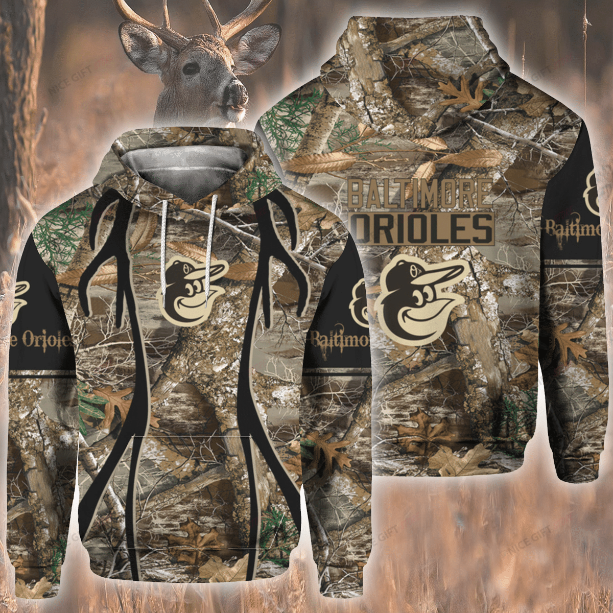 MLB Baltimore Orioles Hunting 3D Hoodie Gift For Fans