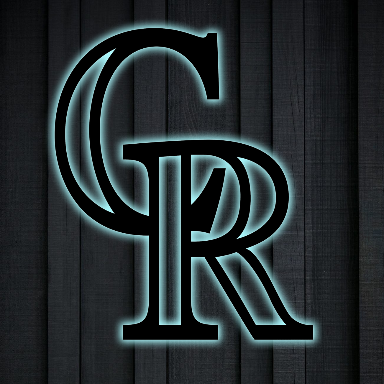 MLB Colorado Rockies Logo RGB Led Lights Metal Wall Art
