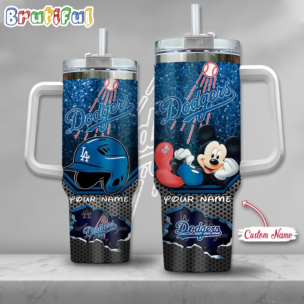 MLB Los Angeles Dodgers Tumbler Mickey Mouse Customzed Handle Cup
