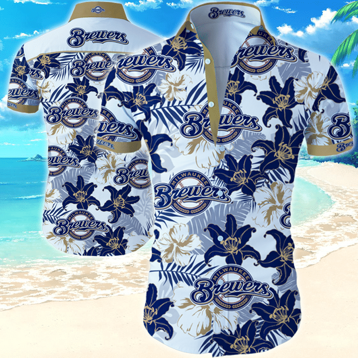 Mlb Milwaukee Brewers Hawaiian Aloha Shirt Hawaiian Beach