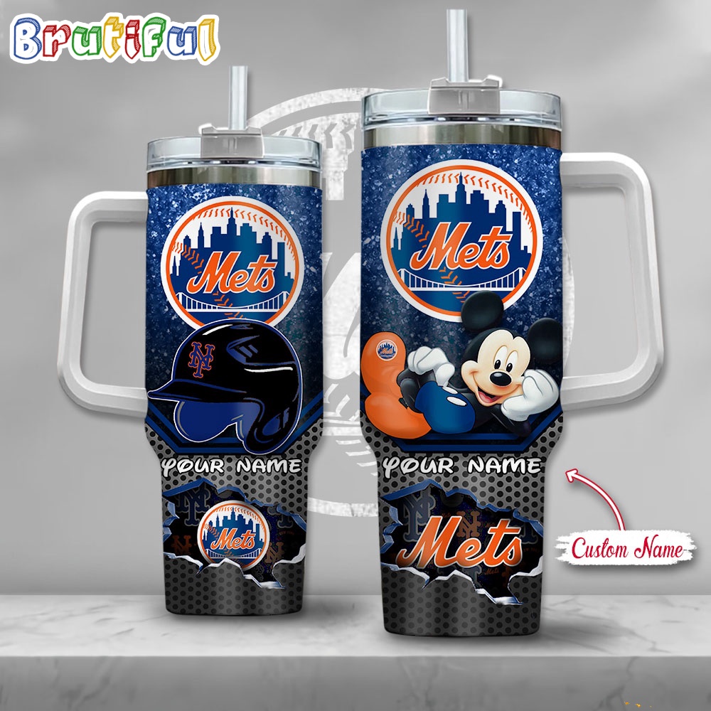 MLB New York Mets Tumbler Mickey Mouse Customzed Handle Cup