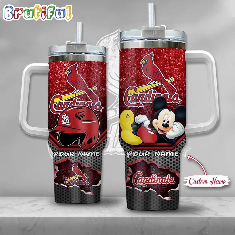MLB St Louis Cardinals Tumbler Mickey Mouse Customzed Handle Cup
