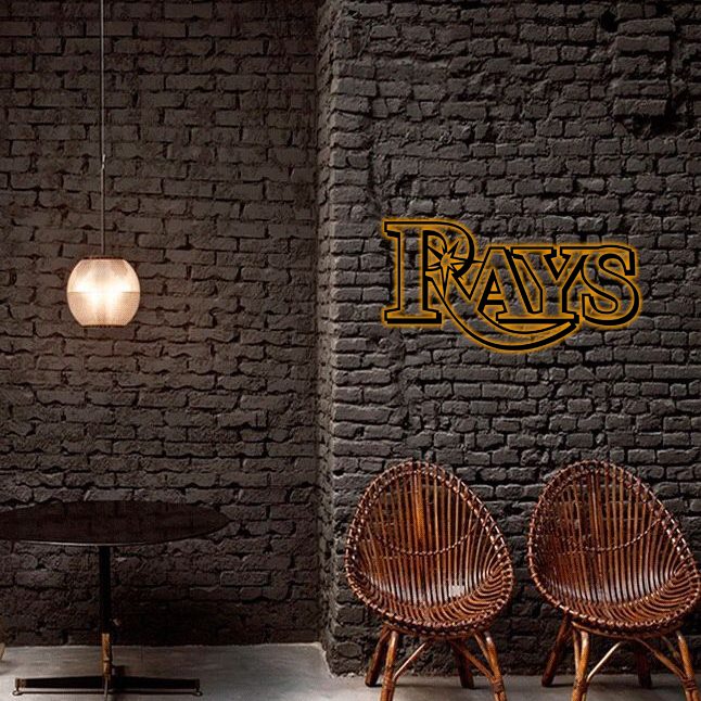 MLB Tampa Bay Rays Logo RGB Led Lights Metal Wall Art