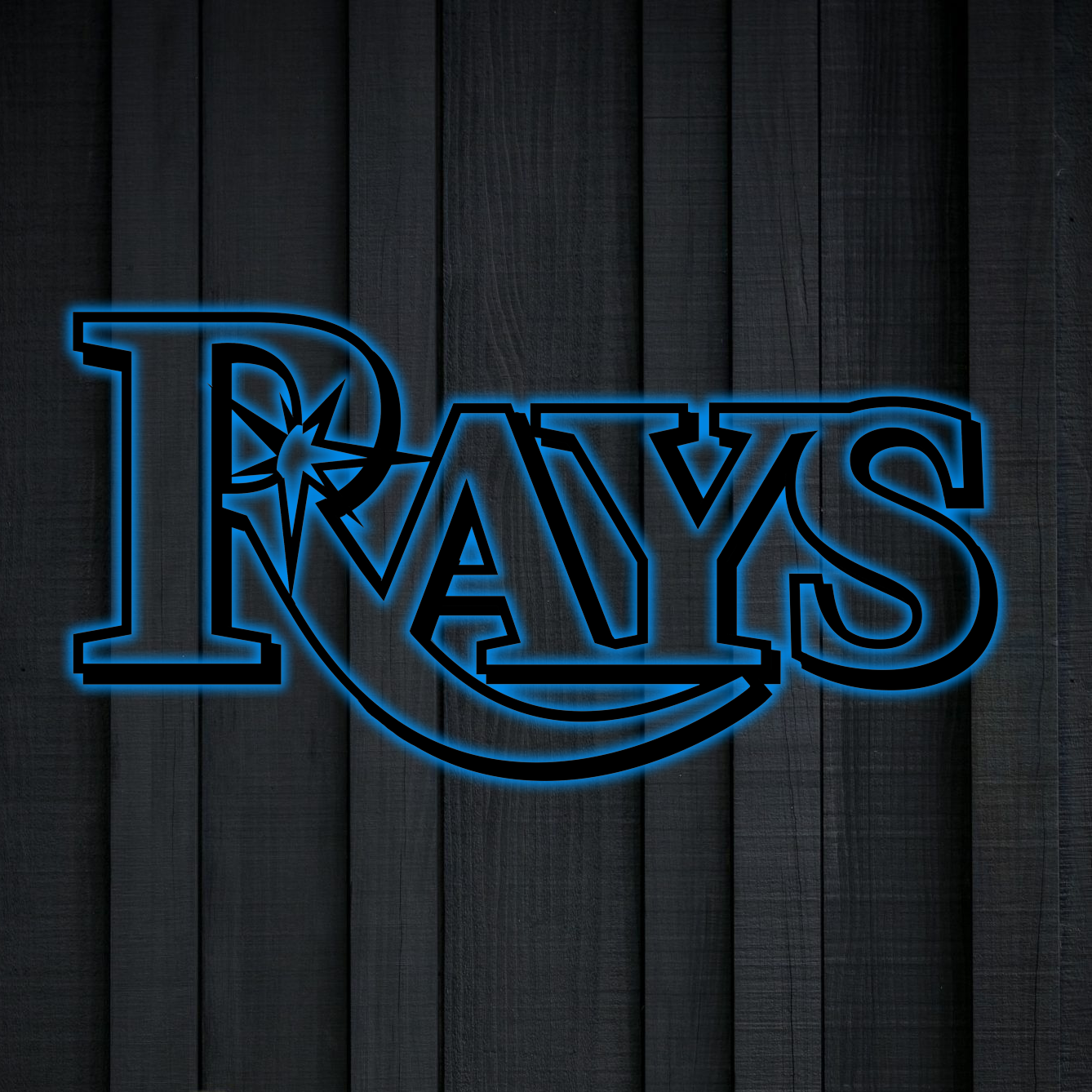 MLB Tampa Bay Rays Logo RGB Led Lights Metal Wall Art