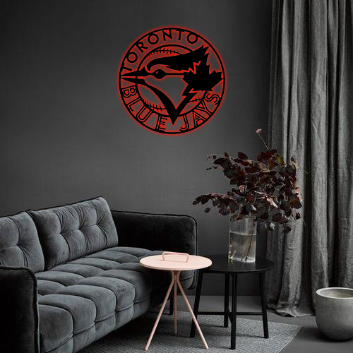 MLB Toronto Blue Jays Logo RGB Led Lights Metal Wall Art