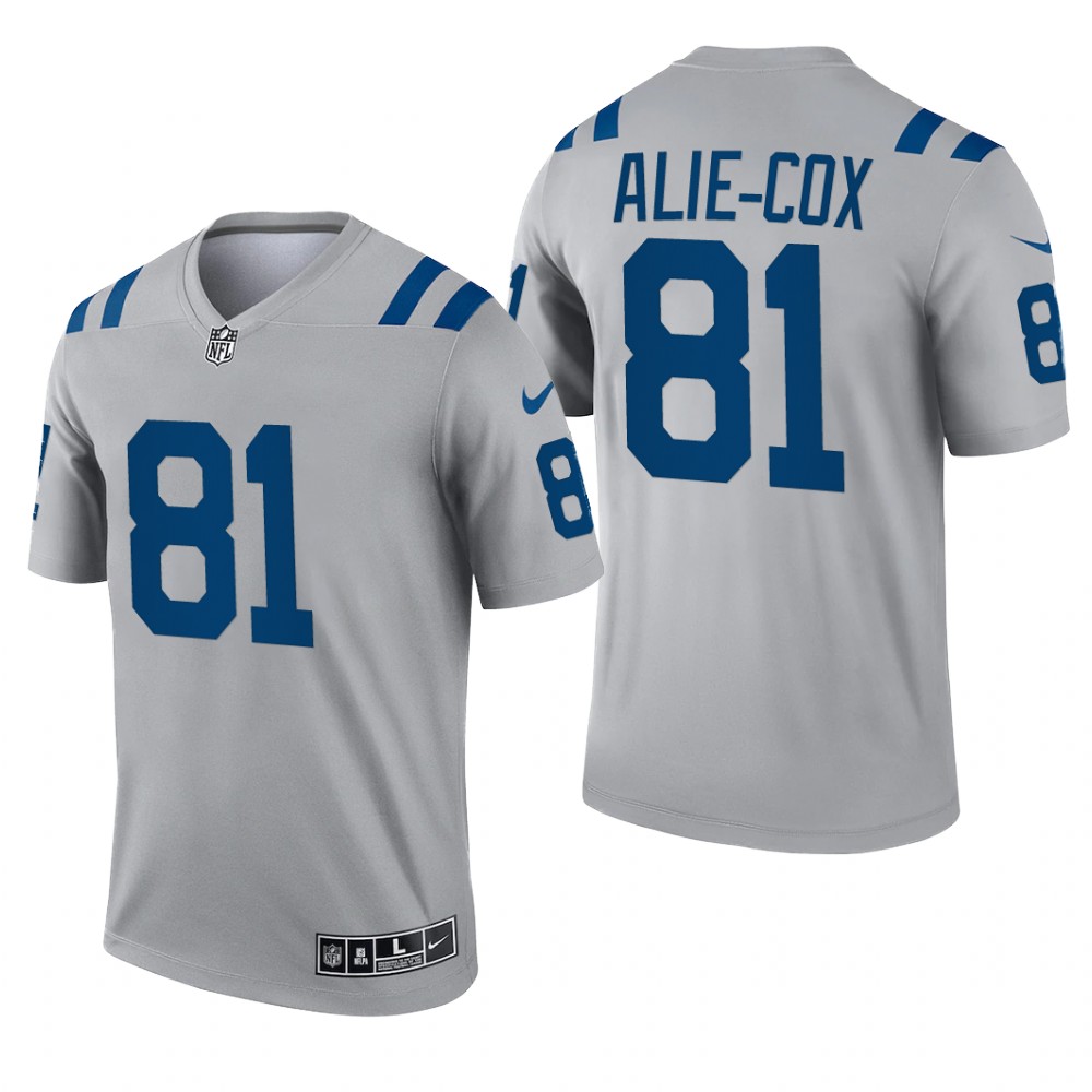 Mo Alie-Cox Indianapolis Colts Gray Jersey Inverted Legend - Men's