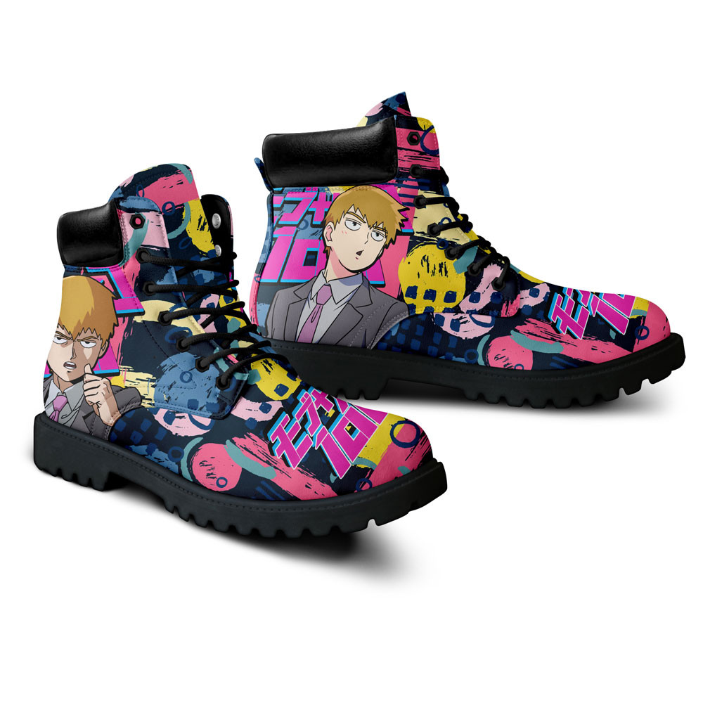 Mob Psycho 100 Arataka Reigen Boots Anime Custom Shoes