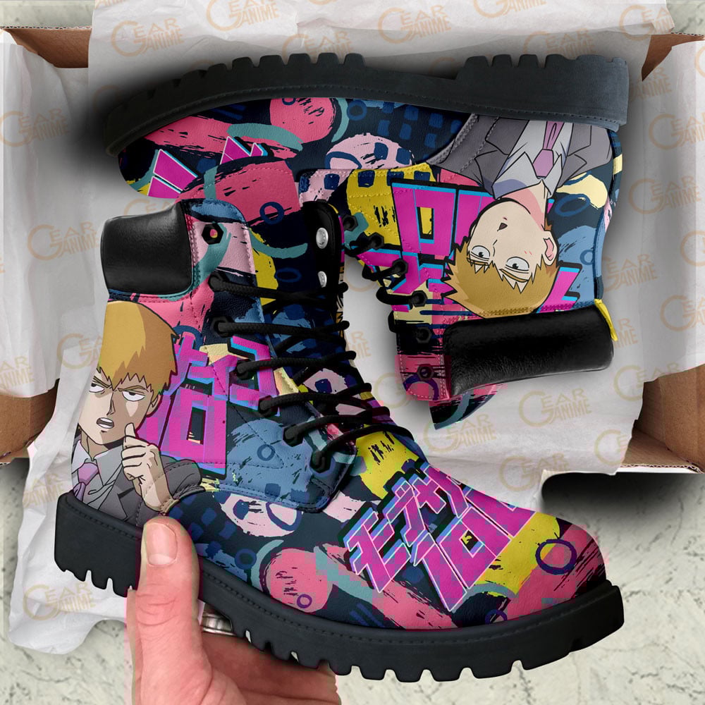 Mob Psycho 100 Arataka Reigen Boots Anime Custom Shoes