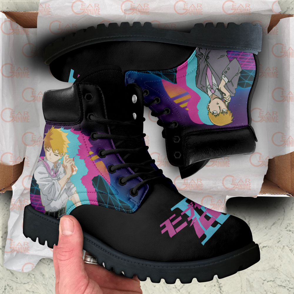 Mob Psycho 100 Arataka Reigen Boots Anime Custom Shoes