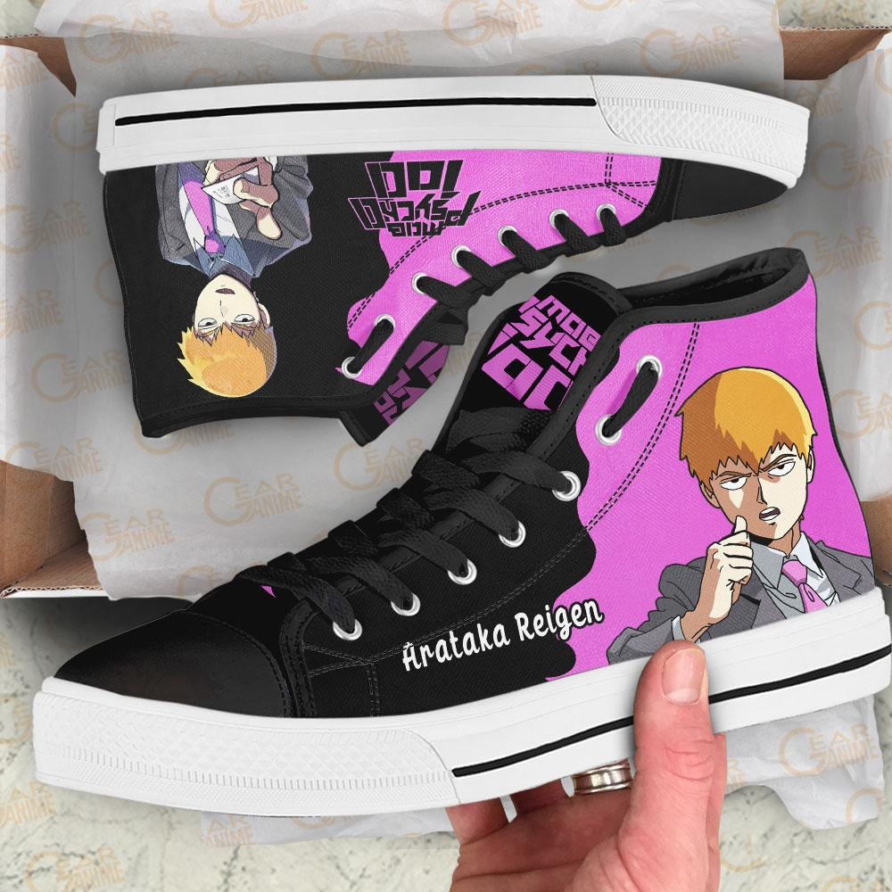 Mob Psycho 100 Arataka Reigen High Top Shoes Custom Anime Sneakers