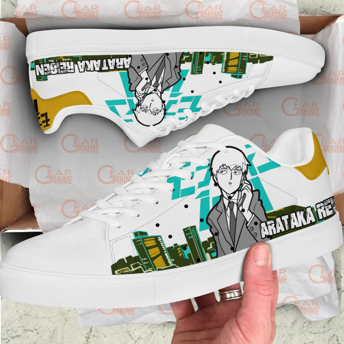 Mob Psycho 100 Reigen Arataka Skate Sneakers Custom Anime Shoes