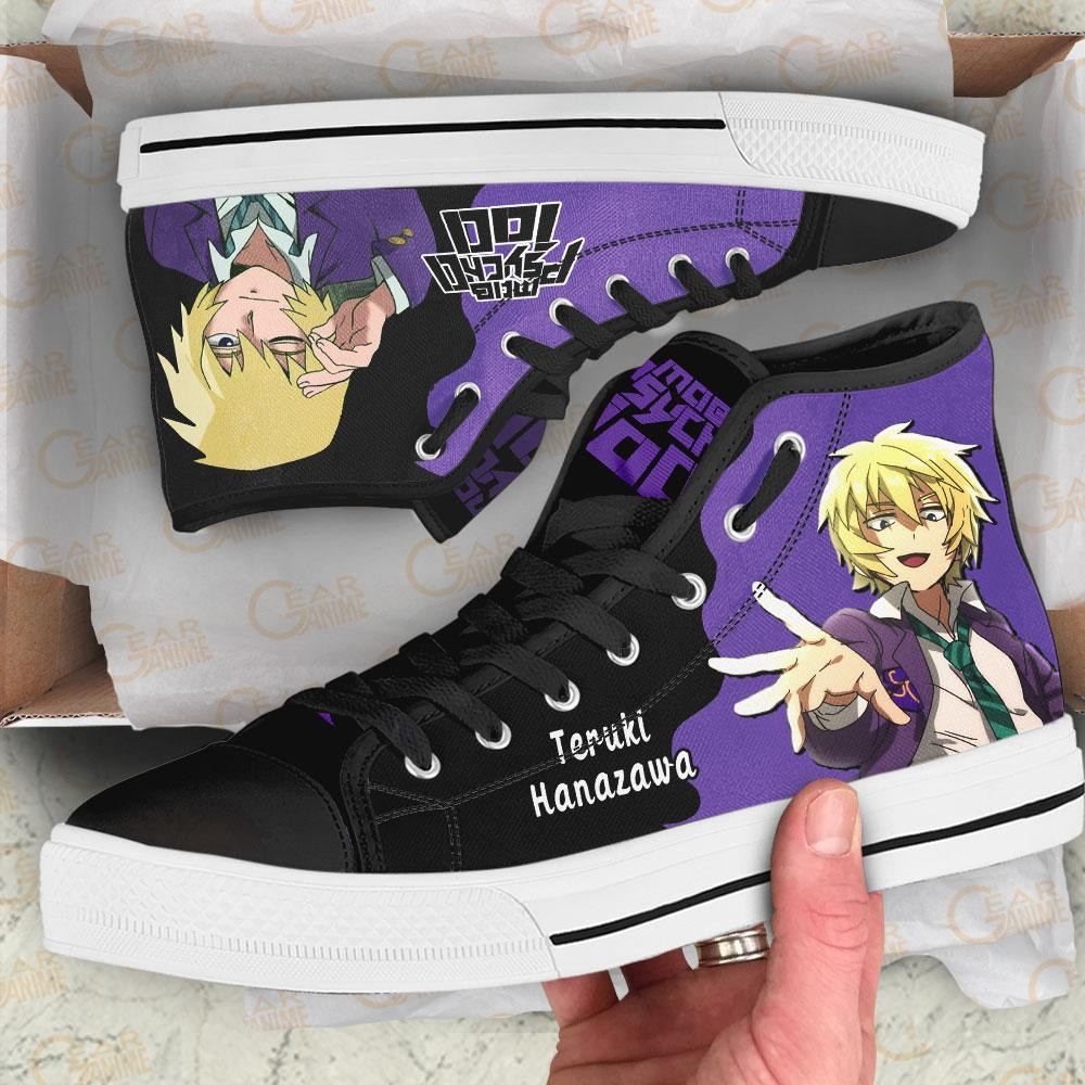 Mob Psycho 100 Teruki Hanazawa High Top Shoes Custom Anime Sneakers