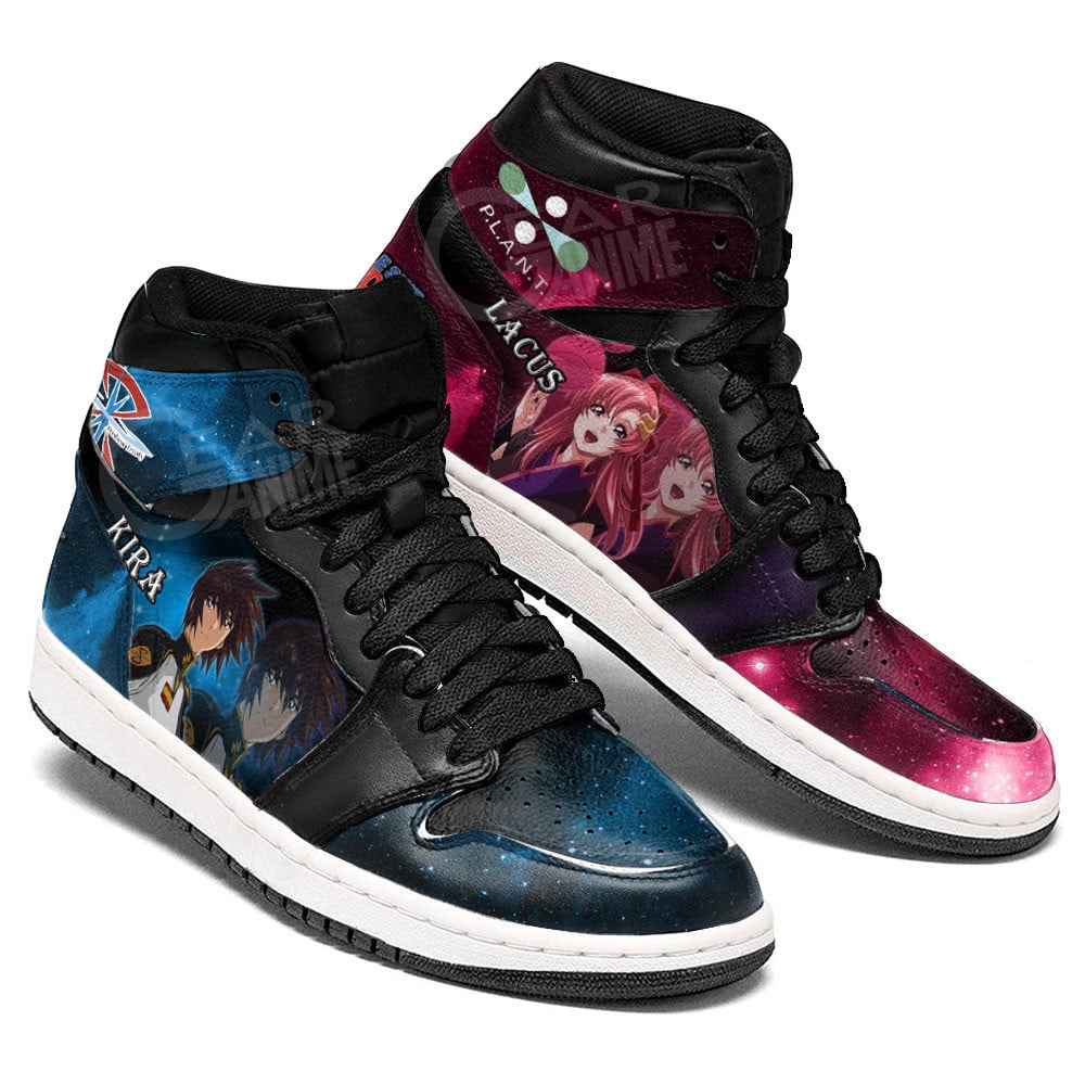 Mobile Suit Gundam Kira Yamato and Lacus Clyne Anime Shoes, Air Jordan Hightop