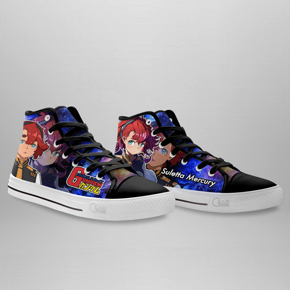 Mobile Suit Gundam Suletta Mercury Anime Custom High Top Shoes