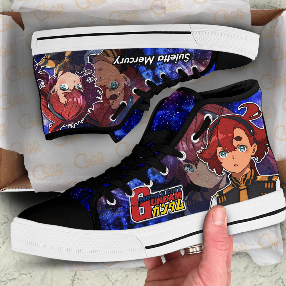 Mobile Suit Gundam Suletta Mercury Anime Custom High Top Shoes