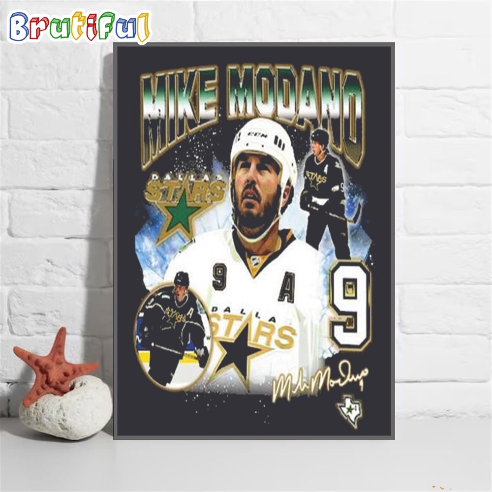 Modano Dallas Stars Mitchell & Ness Name & Number Legendary Collage Wall Art Poster Canvas