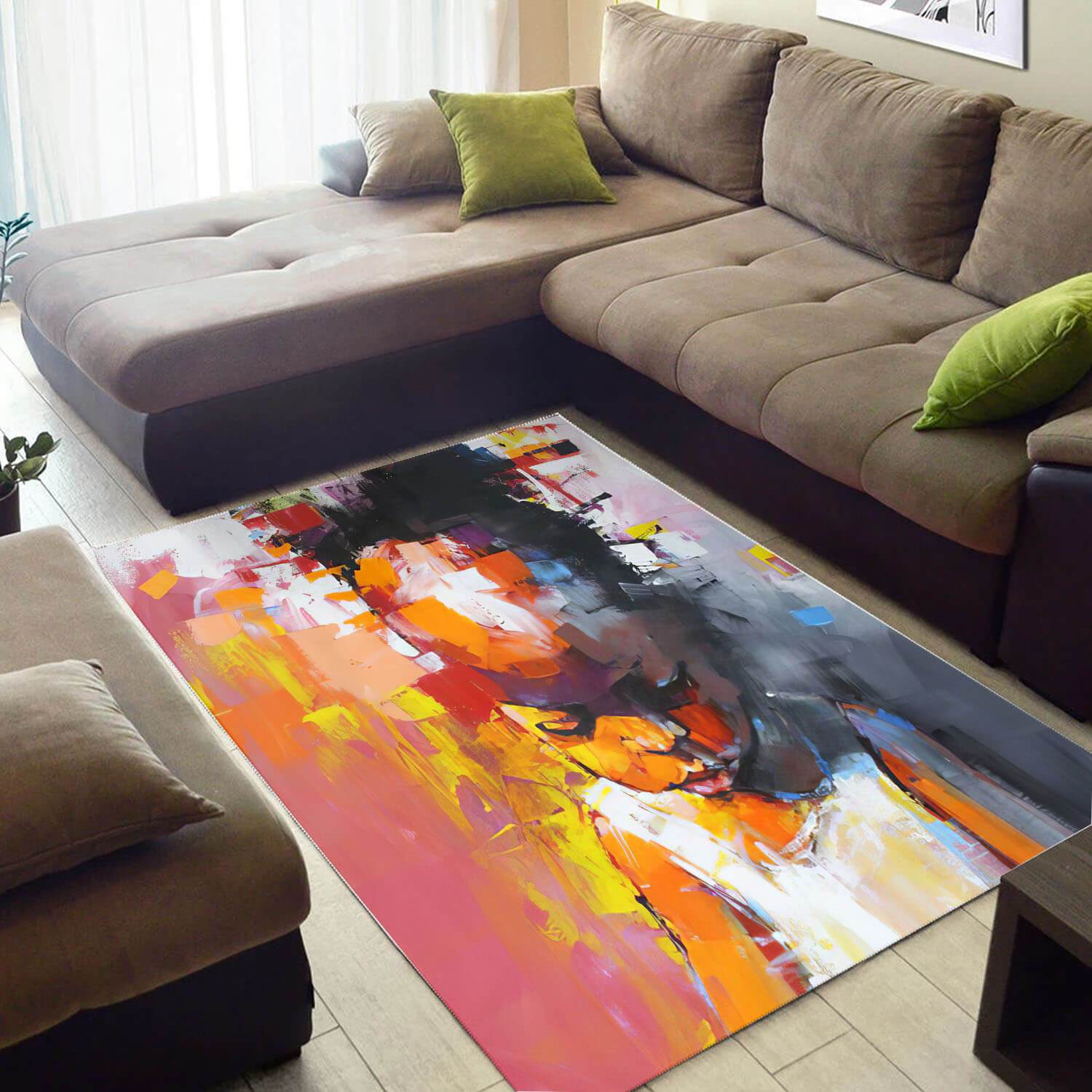 Modern African American Beautiful Afrocentric Melanin Girl Style Carpet Themed Home Rectangle Rug