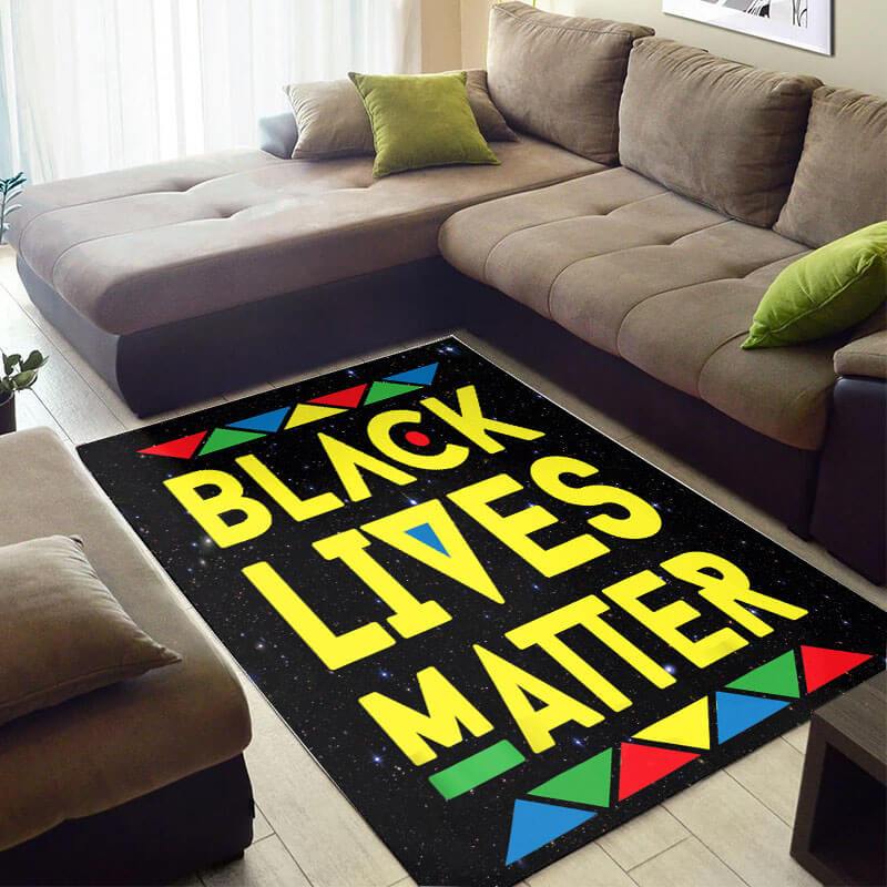 Modern African American Beautiful Black Girl Live Matter Themed Carpet Inspired Living Room Rectangle Rug