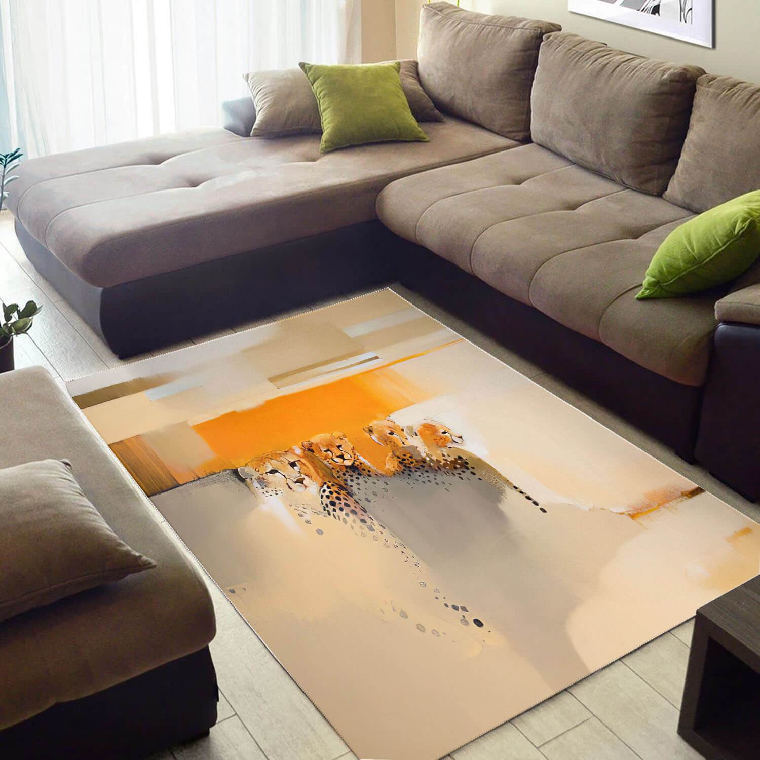 Modern African American Beautiful Print Wildlife Animals Style Carpet Inspired Living Room Rectangle Rug