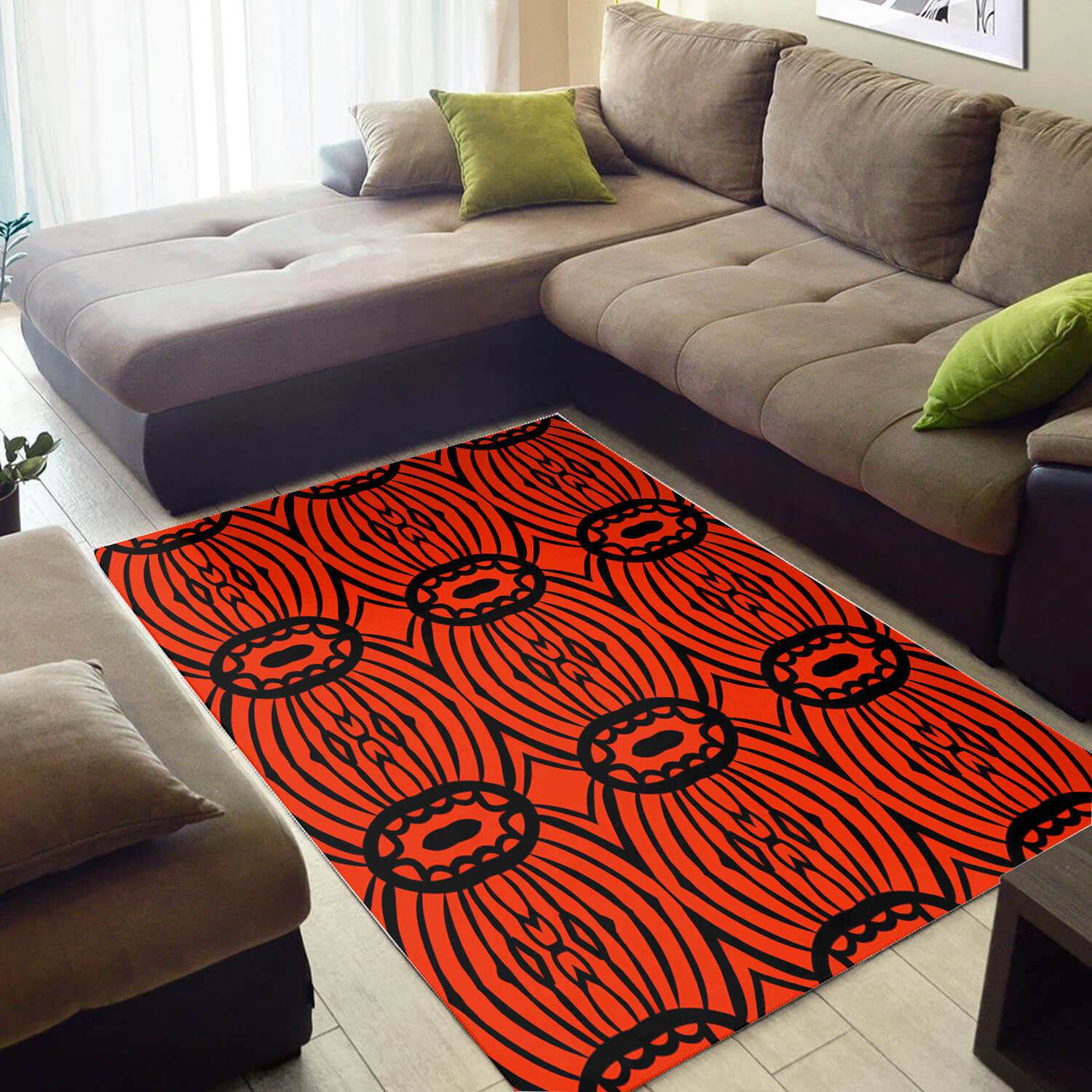 Modern African American Black Art Afrocentric Pattern Large Living Room Rectangle Rug